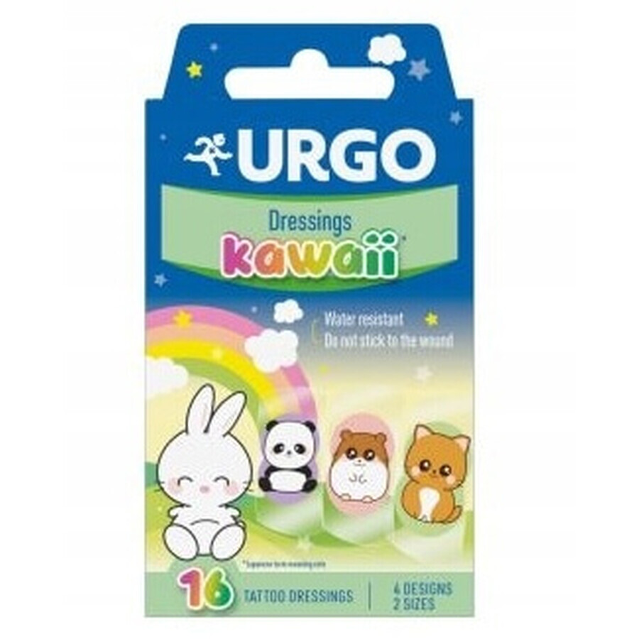 Urgo Kawaii Tattoo Dressings 3+ Patchs de pansements pour enfants, 16 pièces - Longue durée !