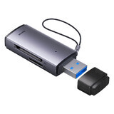 Baseus Lite Series Adaptador USB para lector de tarjetas SD/TF gris (WKQX060013)