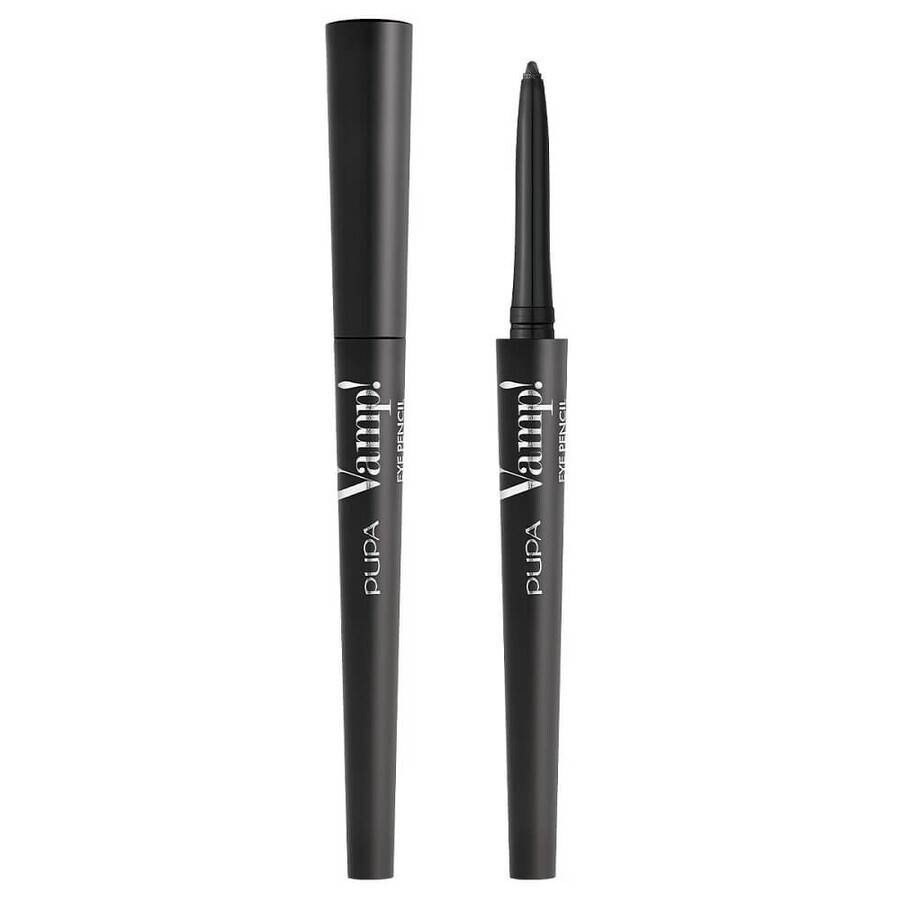 ¡Pupa Milano Vamp! Delineador de ojos 2 en 1 resistente al agua 100 Iconic Black, 0,35 g