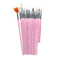 Sunone Nail Decoration Brushes Pink, 15 pieces