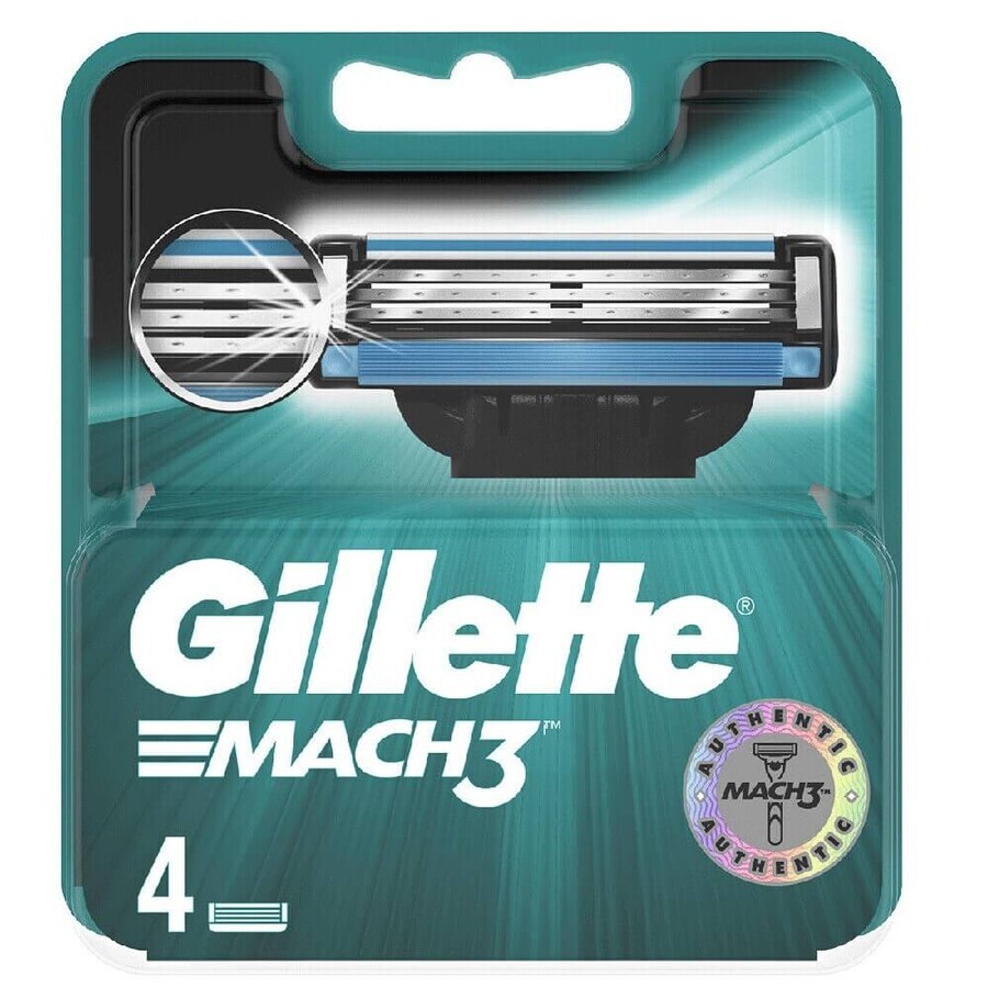 Boutique Lames de rasoir de remplacement Gillette Mach3, 4 piècesi Lames de rasoir de remplacement Gillette Mach3, 4 piècesi