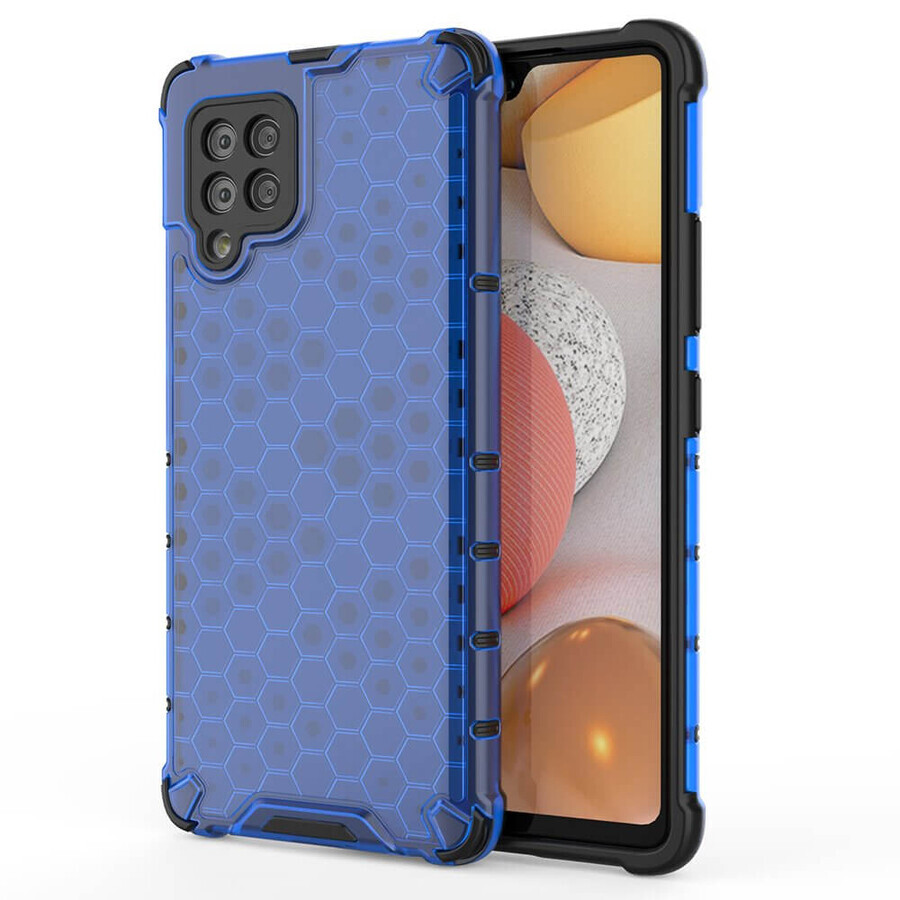 Honeycomb case armored cover with gel frame Samsung Galaxy A42 5G blue