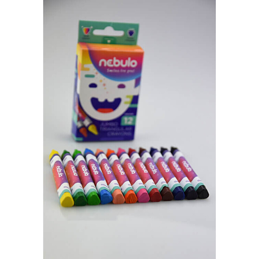 Acquista Matite a candela triangolari Nebulo 12 colori Matite a candela triangolari Nebulo 12 colori