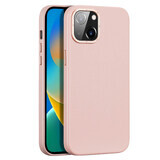Dux Ducis Grit étui en cuir pour iPhone 14 Plus housse élégante en faux cuir (compatible avec MagSafe) rose