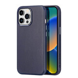 Dux Ducis Naples iPhone 14 Pro étui cuir magnétique MagSafe bleu