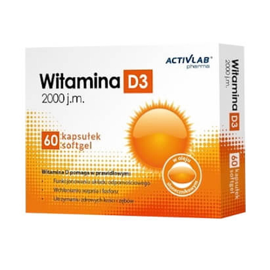 Vitamin D3 2000 IU, 60 Kapseln