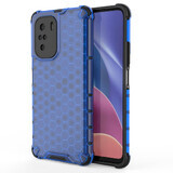 Honeycomb case armored cover with gel frame Xiaomi Redmi K40 Pro+ / K40 Pro / K40 / Poco F3 blue