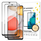 Wozinsky set of 2x super tough Full Glue full screen tempered glass with Case Friendly frame Samsung Galaxy A42 5G black