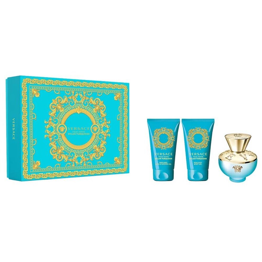 Acquista Versace Dylan Turquoise Pour Femme Set Eau de Toilette 50 ml + Gel Doccia 50 ml + Gel Corpo 50 ml Versace Dylan Turquoise Pour Femme Set Eau de Toilette 50 ml + Gel Doccia 50 ml + Gel Corpo 50 ml