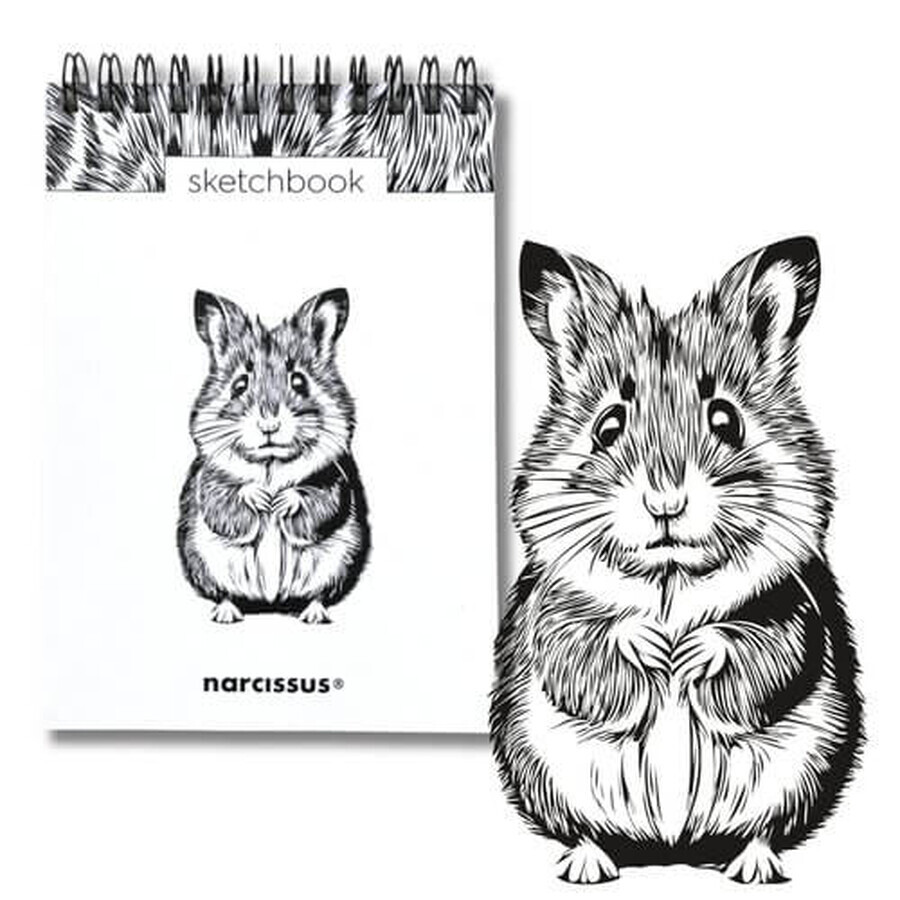 Skizzenbuch A6 hoch auf Spirale Hamster 60K 120 gsm Narcissus