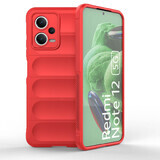 Magic Shield Case pour Xiaomi Redmi Note 12 5G / Poco X5 5G étui souple blindé rouge