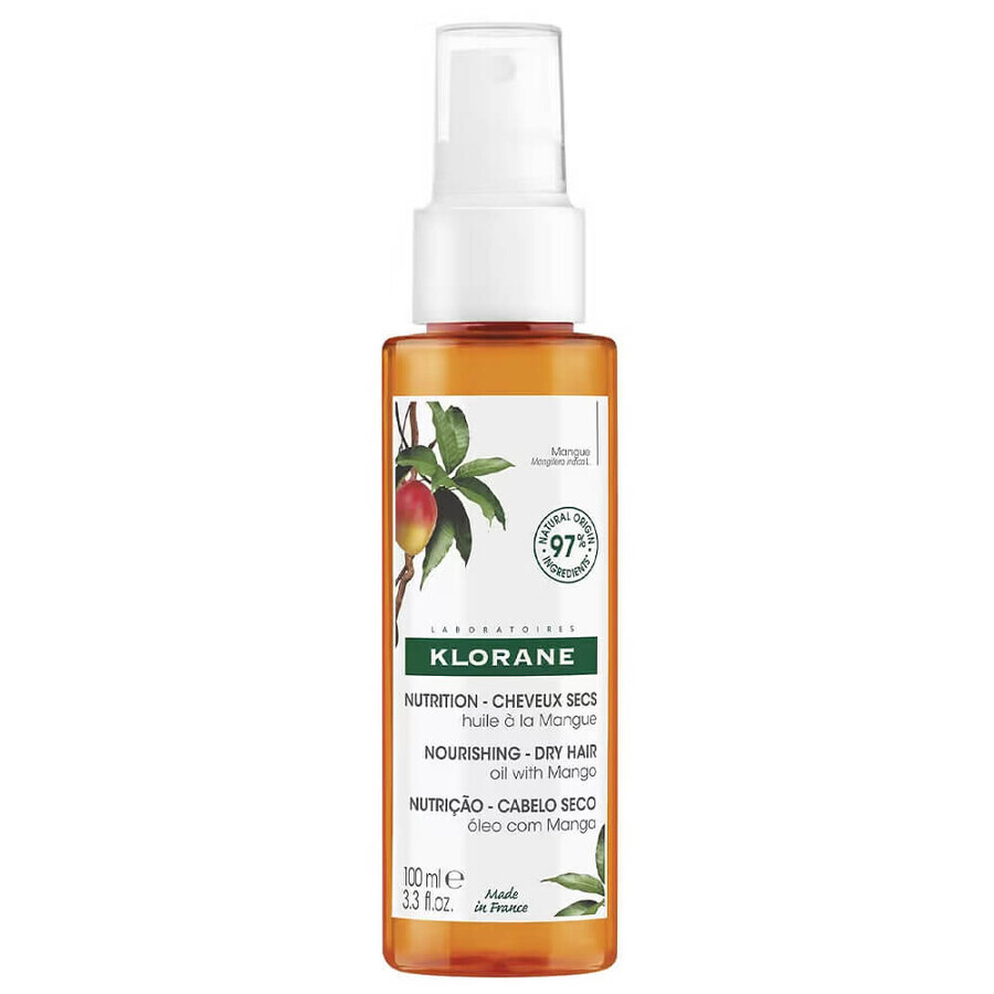 Klorane Nährendes Öl für trockenes Haar mit Mango, 100 ml