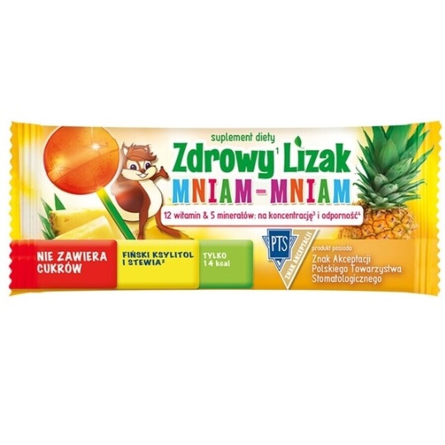 Suçon sain, Yum-Yum, 12 vitamines et 2 minéraux, ananas, 1 pièce