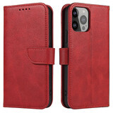 Husă de portofel cu suport flip-top pentru iPhone 15 Plus Magnet Case - roșu