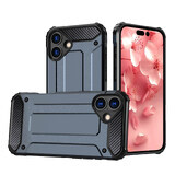 Carcasă blindată Hybrid Armor pentru iPhone 16 - albastru