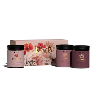 HiSkin Lady Flowers set de sel de bain, 200 ml + gommage corporel, 200 ml + beurre corporel, 200 ml