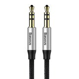 Baseus Yiven M30 cable de audio estéreo AUX miniconector macho de 3,5 mm 1,5 m plateado/negro (CAM30-CS1)