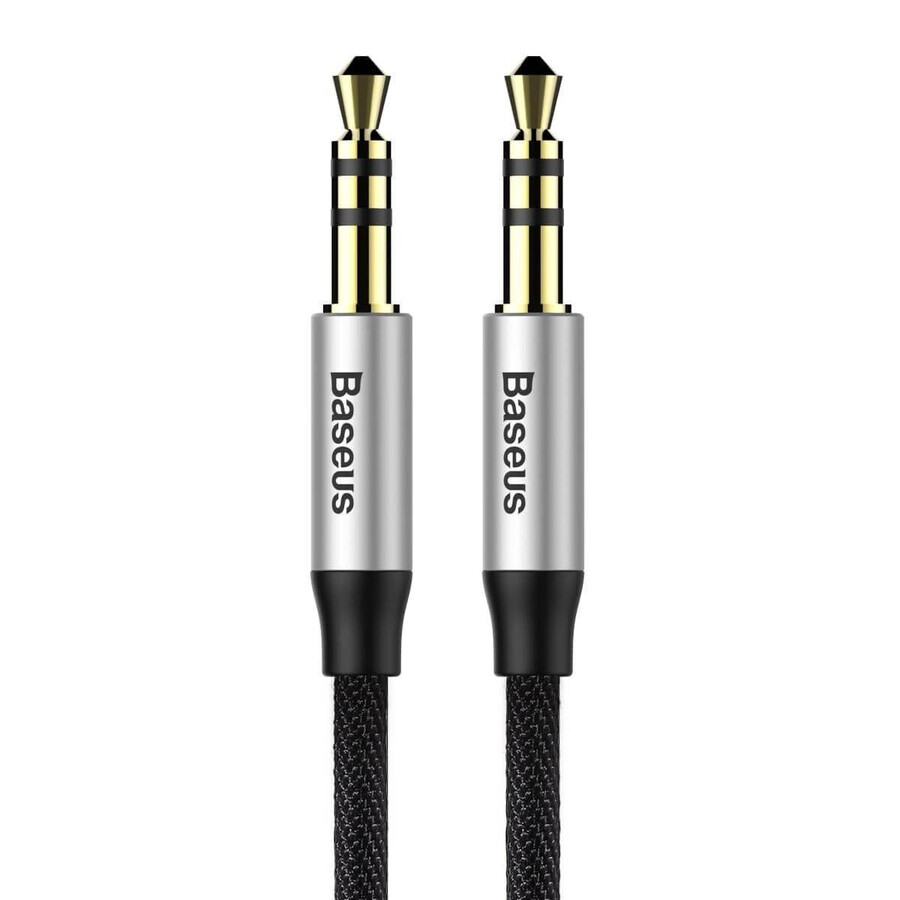 Baseus Yiven M30 cavo audio stereo AUX 3,5 mm maschio mini jack 1,5 m argento/nero (CAM30-CS1)