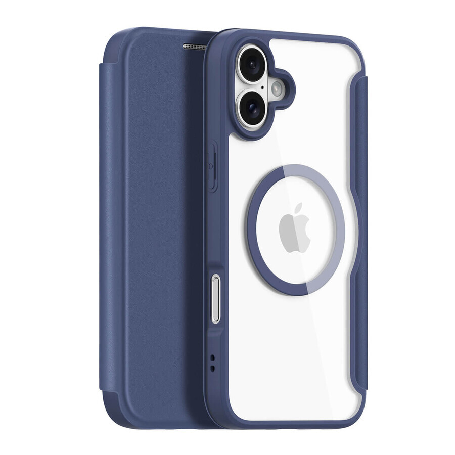 Carcasă Dux Ducis Skin X Pro pentru iPhone 16 cu MagSafe și flip cover - albastru