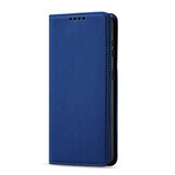 Etui à cartes magnétique pour Samsung Galaxy S22+ (S22 Plus) étui porte-cartes étui porte-cartes bleu