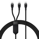 Baseus Flash Series Ⅱ 2-in-1 USB-C - 2xUSB-C 100W fast charging cable 1.5m black