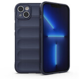 Magic Shield Case pour iPhone 14 Plus étui blindé flexible bleu foncé