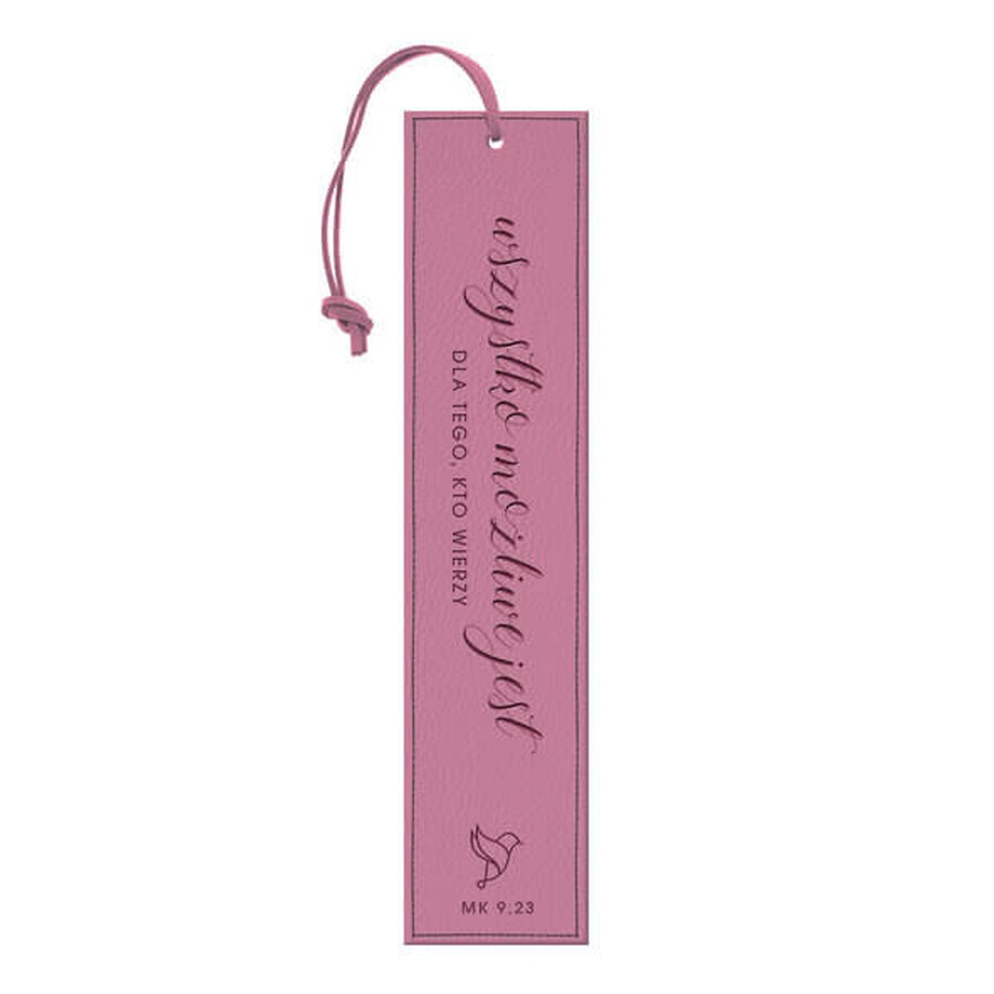 Leather bookmark Everything is possible