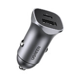 Ugreen USB Tip C / USB 24W Power Delivery Quick Charge încărcător auto gri (30780)