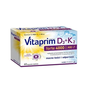 Vitaprim D3 Forte 4000 + K2, 60 capsules