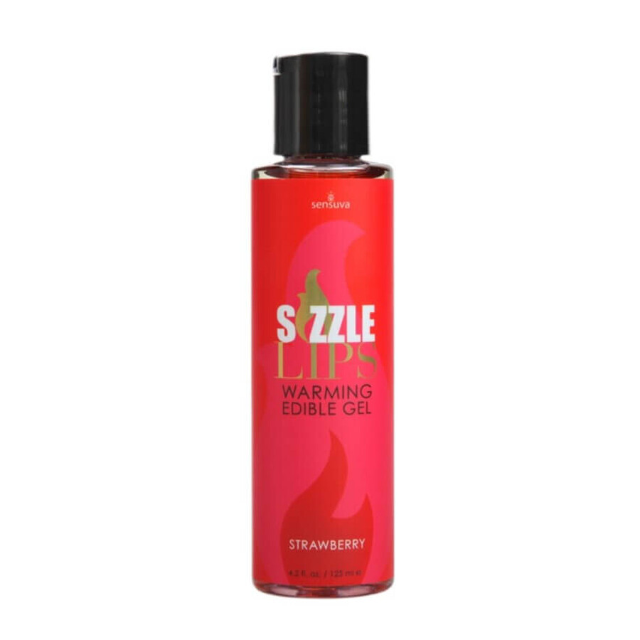 Sensuva Sizzle Lips Warming Edible Gel Strawberry Edible Stimulating Gel, 125 ml.