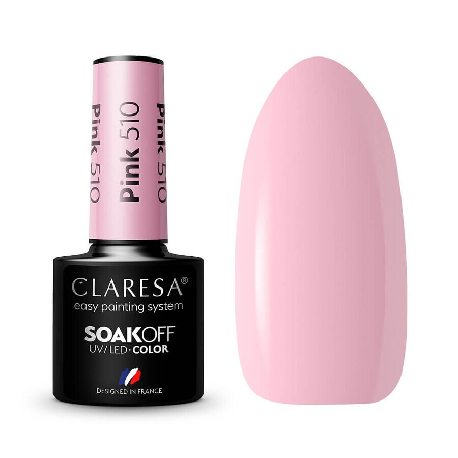 Claresa Soak Off Vernice ibrida UV/LED rosa 510, 5g