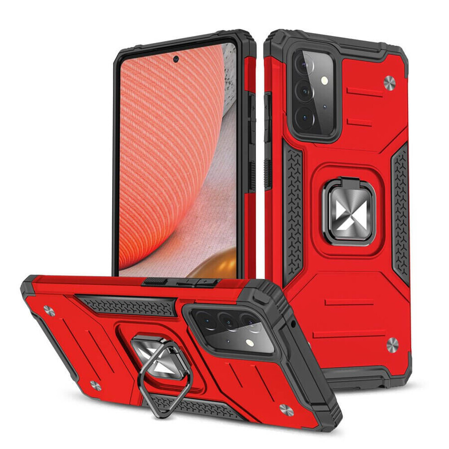 Wozinsky Ring Armor caz hibrid blindat capac + suport magnetic Samsung Galaxy A72 4G roșu