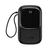 Baseus Qpow Digital Display powerbank with fast charging 20000mAh 20W QC/PD/SCP/FCP with built-in Lightning cable black