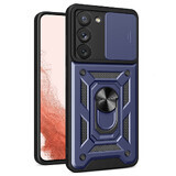 Etui Hybrid Armor Camshield pour Samsung Galaxy S23+ étui blindé avec protection de l'appareil photo bleu
