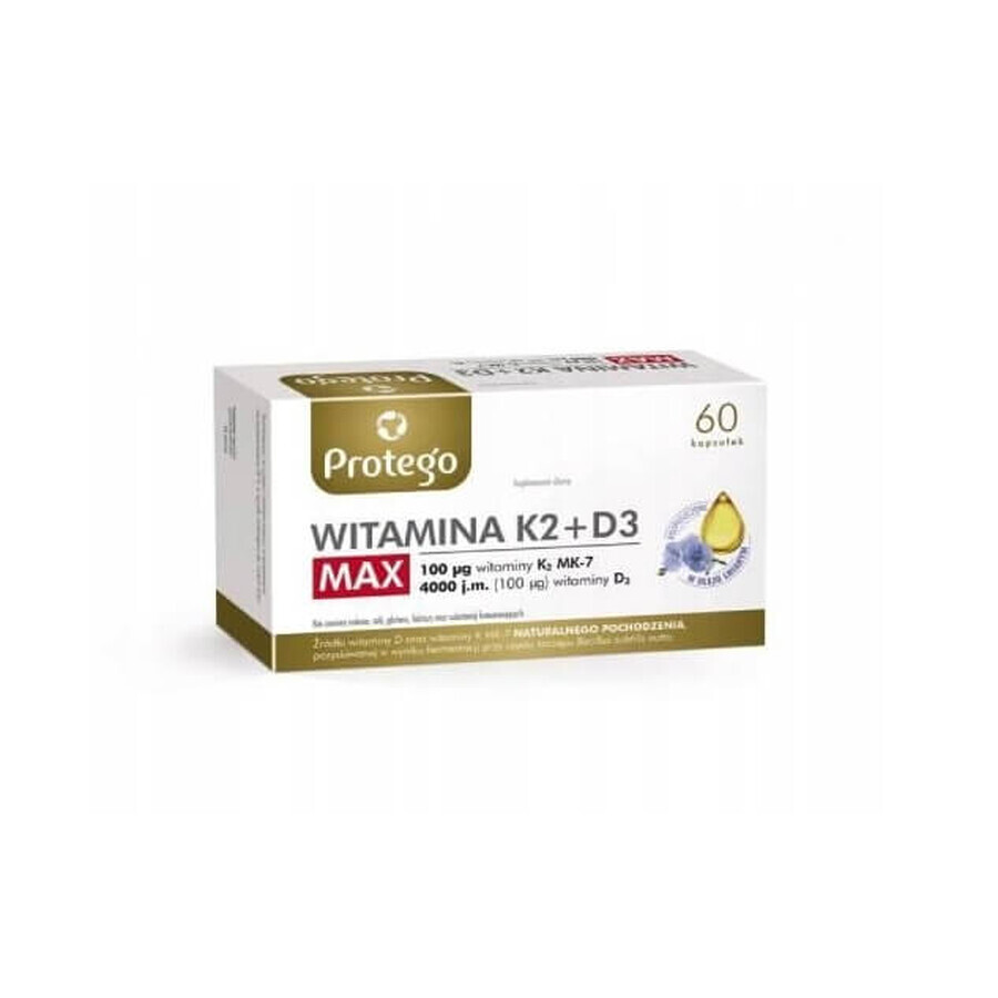 Protego Vitamin K2 + D3 Max, 60 capsules
