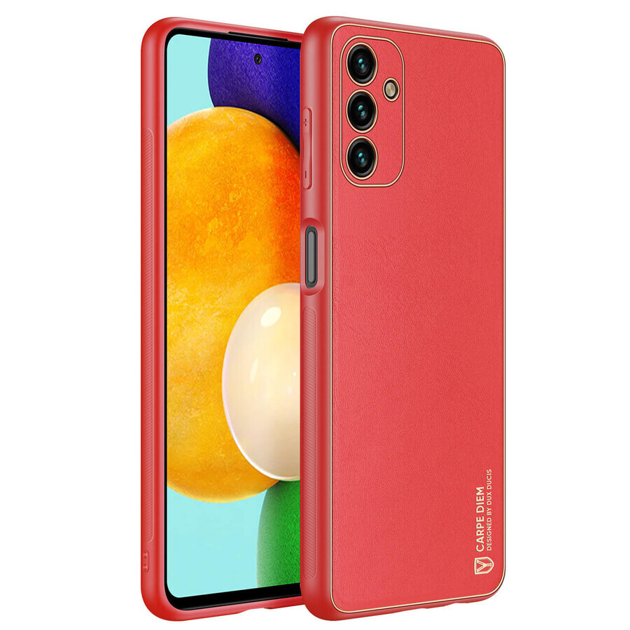 Dux Ducis Yolo elegant eco lederen hoesje Samsung Galaxy A13 5G rood