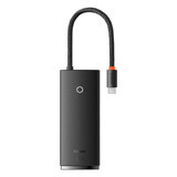 Baseus Lite Series multifunctional USB Type C HUB - 2 x USB 3.0 / USB Type C PD / HDMI 1.4 / SD/TF black (WKQX050101)