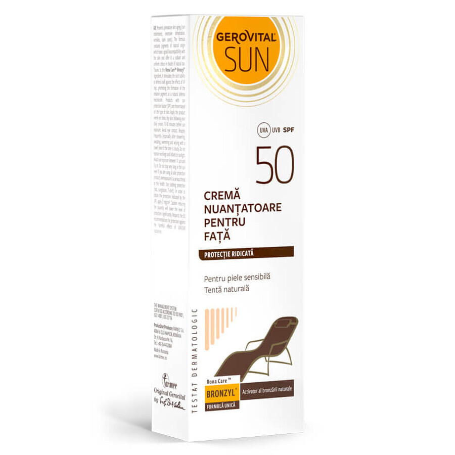 Gerovital Zontint Gezichtscrème SPF 50, 50ml