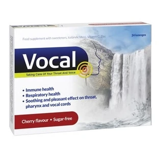 Vocal, cerise, 24 pastilles souples