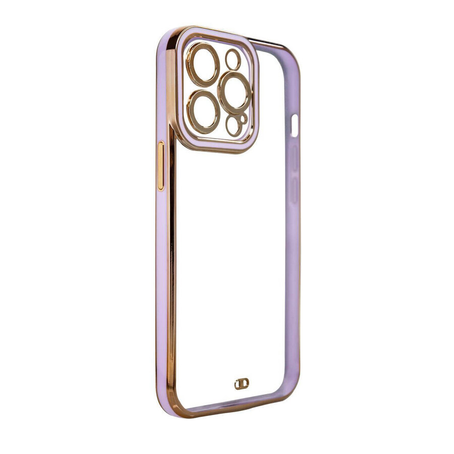 Fashion Case case for Samsung Galaxy A12 5G gel case with gold frame purple