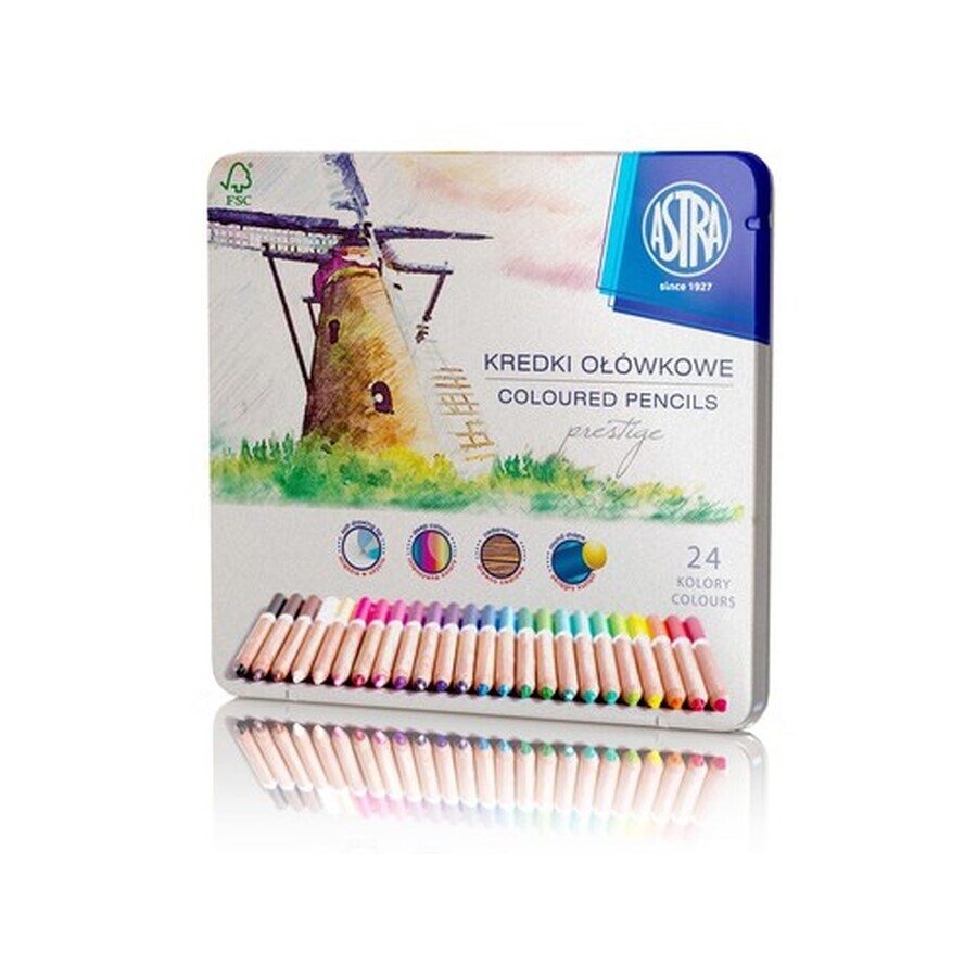 Crayons Prestige 24 couleurs dans un étui