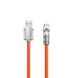Dudao L24AL USB-A - Lightning hoekkabel met 180° rotatie 30W 1m - oranje