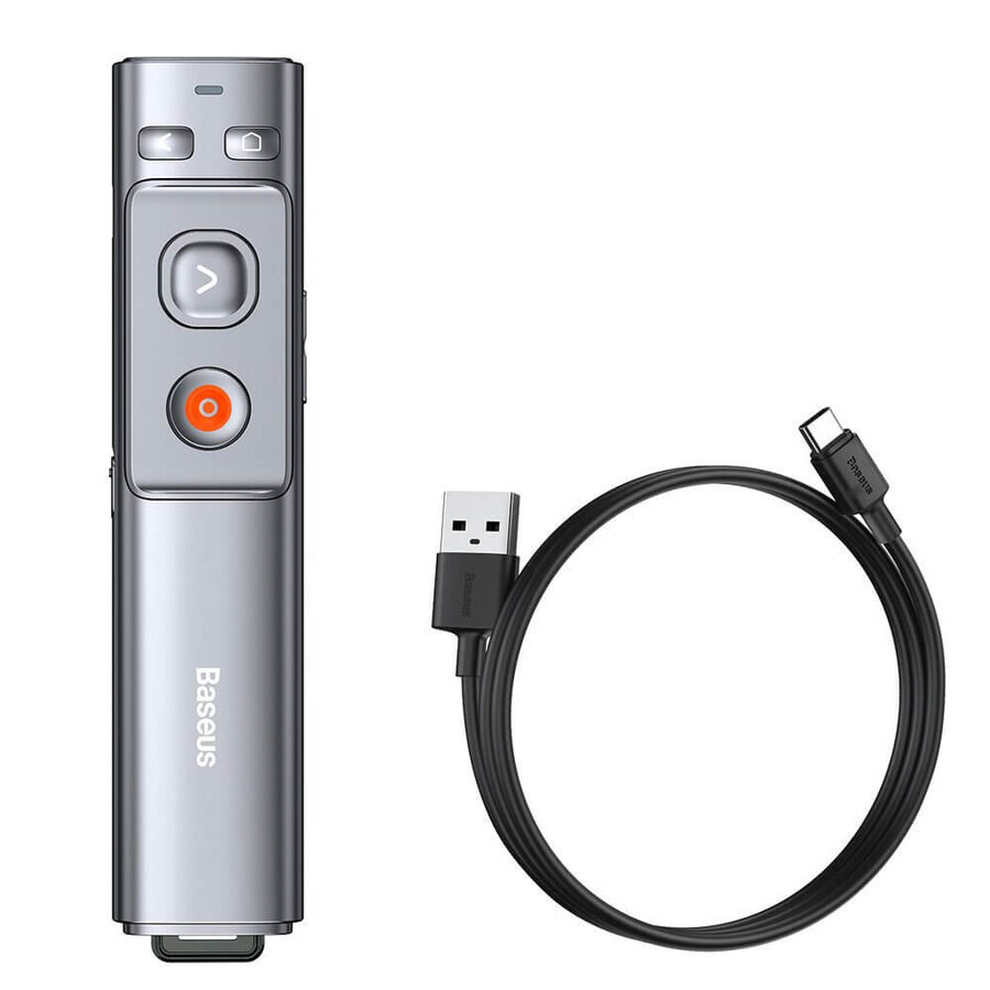 Baseus Orange Dot wireless presentation laser pointer - gray (with rechargeable battery)