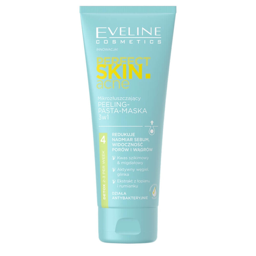 Eveline Cosmetics Perfect Skin Acne Micro-gommage - pâte - masque 3en1, 75 ml