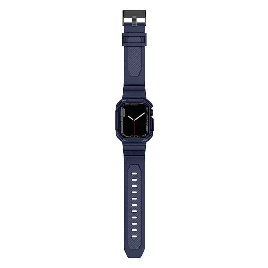Kingxbar CYF106 2-in-1 armored case for Apple Watch SE, 9, 8, 7, 6, 5, 4, 3, 2, 1 (41, 40, 38 mm) with strap blue