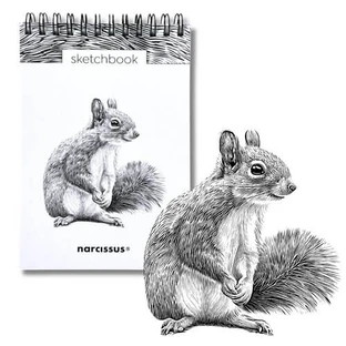 Schetsboek A6 verticaal op spiraal Eekhoorn 60K 120 grams Narcis