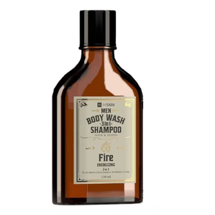 HiSkin Men Whisky Gel Limpiador Corporal y Champú para Cabello y Barba 3en1 Fuego, 330ml