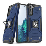 Wozinsky Ring Armor armored hybrid case cover + magnetic holder Samsung Galaxy S22 blue