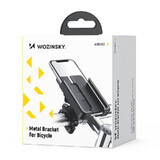 Wozinsky metal phone holder for bike, scooter black (WBHBK3)