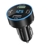 Wozinsky WDCCB car charger with 50W display 2xUSB-C / 2xUSB-A - black.